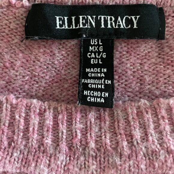 Ellen Tracy Heathered Pink Sweater - Picture 3 of 5